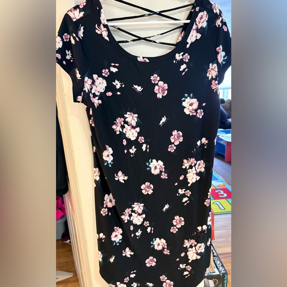 No Boundaries Black Foral Mini Dress